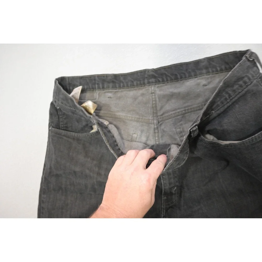 Levi's 559 Relaxed Straight Jeans Mens 44x32 Black/Gray Denim Stretch Excellent‎